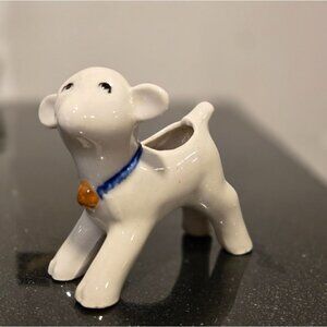 VTG Occupied Japan Lamb Calf mini planter toothpick holder Adorable ceramic